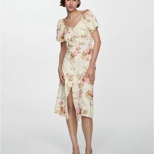 Mango Floral Cream Dress